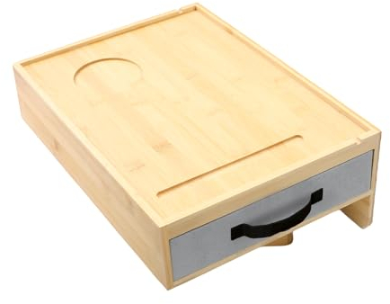 Nachttisch zum einhängen aus Bambus, Aufsteckbarer Tischtabletthalter, Einhängen Regal für Bett mit Kabelführung, Kinderzimmer und Schlafsaal Schlafzimmer-Essentials