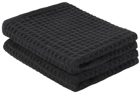 VIVOTE Microfaser Geschirrtücher 41 x 66cm Küchentücher Super weiche saugfähige, fusselfrei schnell trocknendes Reinigungstuch(2 Stück Schwarz)