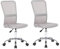 Mingone 2er-Set Bürostuhl Ergonomisch Schreibtischstuhl aus Mesh Höhenverstellbarer Drehstuhl 360° Drehbarer Computerstuhl mit Lendenwirbelstütze Belastbar bis 150kg, Grau