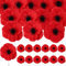 Lot de 32 broches en forme de coquelicot artificiel rouge pour le jour du Souvenir - Broche en vrac - Pour homme et femme - Pour homme et femme, Polyuréthane