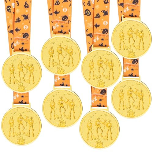 8 Stück Halloween-Kostüm-Wettbewerbsmedaillen, Skelett-Medaillen, Halloween-Kostüm, Trophäe, Auszeichnungen für Halloween-Partys
