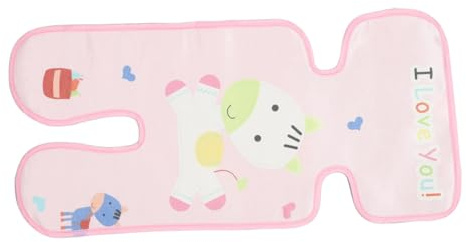 Kühlmatte für Kinderwagen aus Eisseide, Rosa, für Babys | Sommer Einlage mit Cartoon Muster, Hautfreundlich für Kleinkind, Passend für Buggy