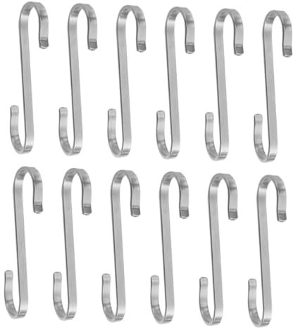 LABRIMP 12pcs Stainless Steel Hooks for Kitchen Storage s Shaped Hanging Hooks for Home Organization and Utensil Hanging