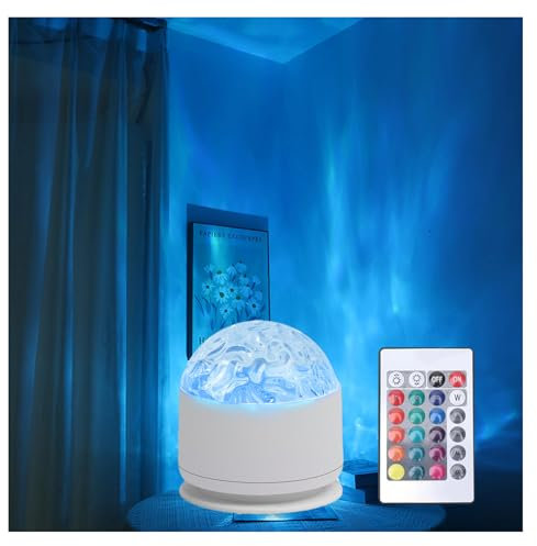 CBDYWVR Ocean Wave Projector Light, 16 Colors Aurora Glow Lamp, Dynamic Rotating Water Ripple Night Light, Northern Lights Aurora Projector for Bedroom/Living Room/Party