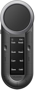 HUION Keydial Fernbedienung, programmierbare Bluetooth-Tastatur mit zwei Zifferblättern, 60 benutzerdefinierte Tasten, OLED-Display, Makro-Tastatur, funktioniert mit PC, Mac, Handy, Einhand-Tastatur