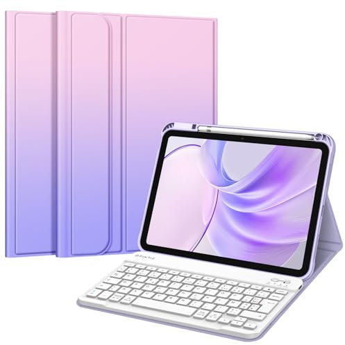 FINTIE Clavier pour iPad (A16) 11ème Génération 11 Pouces 2025, iPad 10ème Génération 10.9” 2022 - Clavier AZERTY sans Fil Bluetooth, Housse Multiposition Fonction Ranger Stylet, Ombre Fantaisie