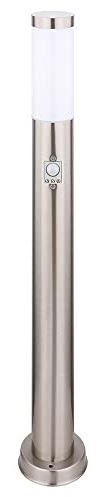 Steh Lampe Bewegungsmelder Garten Terrassen Beleuchtung Edelstahl Außen Leuchte silber