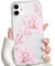 NITITOP Compatible with iPhone 11 Case Clear Cute Flower Floral Lily Butterfly Pattern for Women Girls Transparent Full Camera Lens Soft TPU Shockproof Protective Phone Cover - Pink
