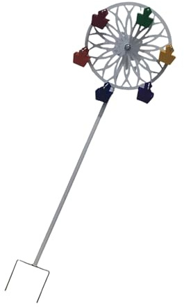 BELOWSYALER Rotierendes Riesenrad, Vogelfutterstation, Edelstahl, Garten, dekorative Windmühle, Skulptur für den Außenbereich, Hof, Terrasse, Landschaft