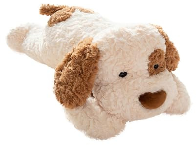 Xiyocadt 50cm Hund Kuscheltier Groß,White and Brown Puppy Stuffed Animal,Schäferhund Plüschtier,Weich Weiß Hund Plüschtier Stofftier,Kuschelhund Maschinenwaschbar Für Wohndekoration (50cm,Braun)