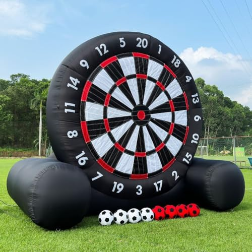 Rhyxandra 3M Fussball Dart aufblasbar Outdoor, inflantteble Fussball Dart Aufblasbar,fußballdart mit Gebläse und 8 Ballen,fußball dartscheibe furGarten Partys, Wasserdichtes Sportspiel.