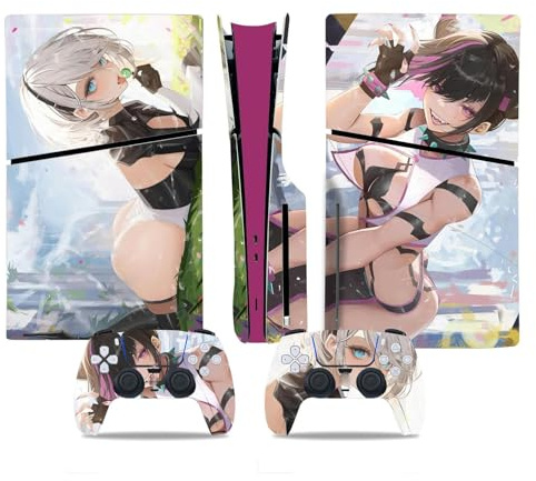 Peau De Décalcomanie Pour PS5 Slim Skin Disc Edition & Digital Console Et Manette Vinyl Cover Skins Wraps Scratch Resistant, Compatible Avec Pour 91985 Enveloppement Cutané(Disc Version)
