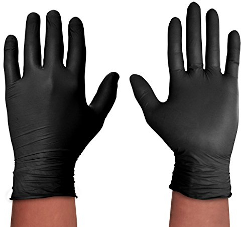Spontex Black Protect, 20 Einmalhandschuhe aus Nitril, besonders reißfest und strapazierfähig, latexfrei und ungepudert, Größe M (2 x 20 Stück)