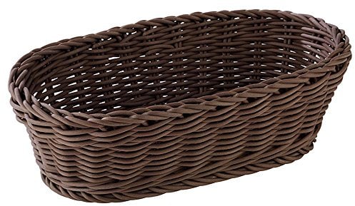 APS Baguette Korb, oval PROFI LINE - Körbchen, Flechtkorb aus Polypropylen - Abmessungen: 28 x 16 cm/Höhe: 8 cm/Farbe: Dunkelbraun