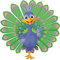 U24 Aufkleber lustiger Pfau Vogel Autoaufkleber 20 x 20 cm Sticker Konturschnitt