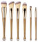 LaRoc 6pc Gold Make Up Brushes Set | MUA Super Soft Makeup Brushes for Powder & Liquid Foundation, Blush, Concealer, Eyeshadow, Contour & Blending | Complete Make-Up Brush Sets
