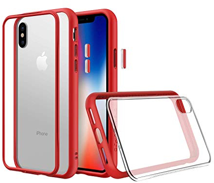 RhinoShield Modulares Case kompatibel mit [iPhone XS/X] | Mod NX - Anpassbare & stoßdämpfende Schutzhülle im schlanken Design - 3.5 Meter Fallschutz - Rot