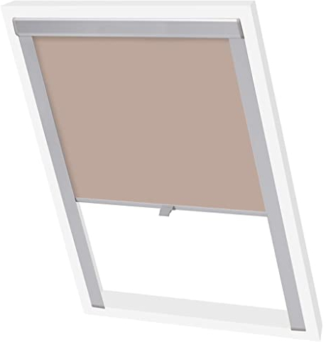 vidaXL Verdunkelungsrollo Dachfensterrollo Verdunkelung Klemmrollo Dachrollo Verdunklungsrollo Seitenzugrollo Beige PK06