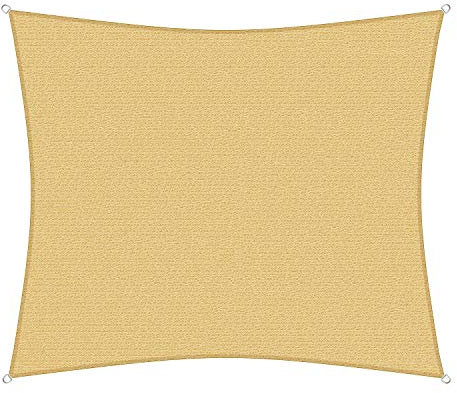 sunprotect 12024 Professional Sonnensegel, 5,5 x 4,5 m, Rechteck, Wind- & wasserdurchlässig, beige