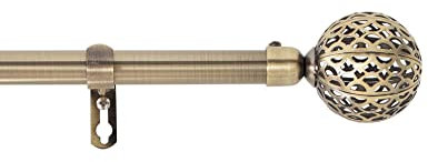 Douceur d'Intérieur, Tringe Extensible en Kit Complet (120 < 210 cm) Globa Laiton, Plaqué