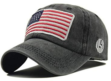 XibeiTrade Baseballkappe mit USA-amerikanischer Flagge, bestickt, Polo-Stil, Militär, Armee, gewaschene Baumwolle