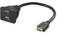 Goobay 5x 68784 HDMI Cable Adaptor Gold-Plated 0.1 m Black - 2x HDMI Female (Type A) > HDMI Male (Type A)