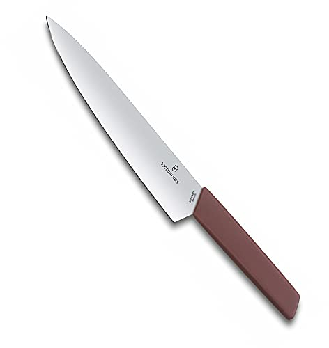 Victorinox Swiss Modern, Profi Tranchiermesser, Extra Scharfe Klinge, gerader Schliff, 22 cm, Rostfreier Stahl, weintrauben-rot