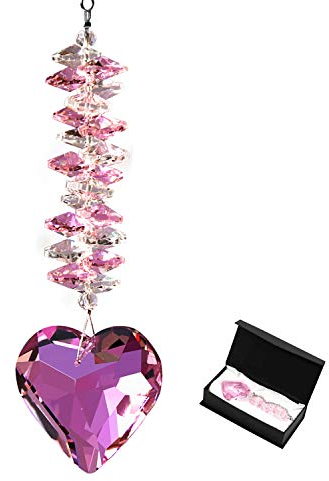 Together-life 45mm Klarglas Herz Kristallkugel Prisma Anhänger, Hängende Kristalle Suncatcher für Windows Garten Hängende Dekoration, Geschenke für Weihnachten, Hochzeit, Frauen, Mutter und Kinder