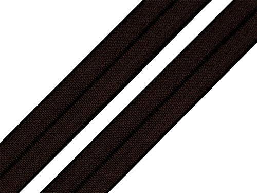 maDDma 1m Falzgummi 20mm Faltgummi elastisches Einfassband Schrägband Saumband Farbwahl, Farbe:Dunkelbraun