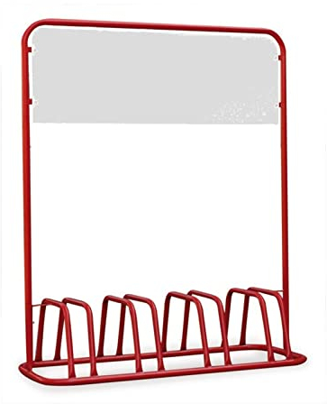 HUIJK Fahrradständer 4er Fahrradständer mit Werbe-Schild, Rot Fahrradständer, Einfache Montage, Witterungsbeständig und Unverwüstlich