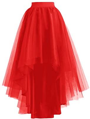 Tüllrock für Damen, zum Schnüren, für Hochzeit, Party, Abschlussball, Cocktail, Netzstoff, langer Tüllrock