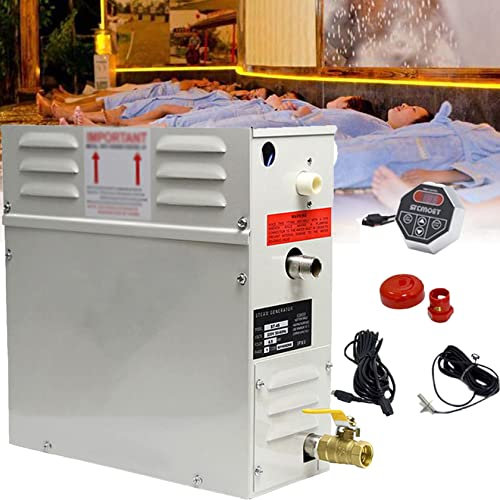 HUMNZR Generatore di Vapore per Doccia, 220v 380v Sauna Generatore di Vapore Bagno 35-55℃ Doccia Bagno Generatore di Vapore Vapore con Regolatore Digitale,6KW-220V