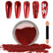 Laza Chrome Nagel Pulver Spiegel Effekt Metallic Staub Holographische Glitter Glasierte Maniküre Dekoration Reflektierendes Pigment für DIY Gel Polish Nail Art, Harz Handwerk, Geschenke-Rot