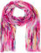 styleBREAKER Damen Schal mit buntem Streifen Farbverlauf Muster und Metallic Akzenten, Stola mehrfarbig gestreift 01016222, Farbe:Pink