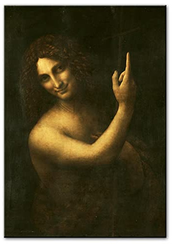 GEMMII St. Jean le Baptiste Impressions sur Toile Reproductions de Peintures Léonard de Vinci Impressions sur Toile Décor Célèbre Mur Art Photos 70x100cm Sans Cadre