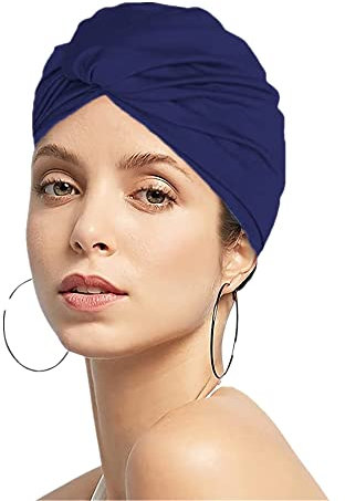 IBLUELOVER Bonnet de Bain Turban de Natation en Tissu Plissé Bonnet de Natation Protection Cheveux et Oreilles Chapeau de Bain pour Plage Piscine Spa Femmes Filles Bonnet de Douche Non Imperméable