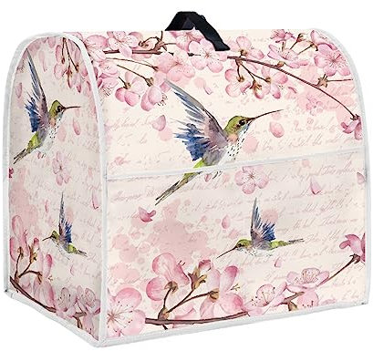 TOADDMOS Cherry Blossom Hummingbird Print Stand Mixer Cover with Pockets Dust Cover Kitchen Aid Mixer Cover Compatible with 6-8 Quarts,Kitchen Aid Mixer Accessories