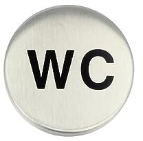 Piktogramm Türschild Türsymbol Damen Herren WC Edelstahl matt gebürstet ø 50 mm WC-Schild Toilettensymbol (WC)