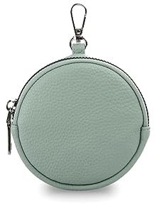 stylx Fashion You Want Damen Münzbörse aus echtes Leder, kleine Geldbörse mit Reißverschluss, Mini Portemonnaie Coin Pocket für Frauen Mädchen Kinder (hellgrün)