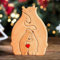 Personalisiertes Holzkunstpuzzle der Katzenfamilie, Holz Bär Skulpturen Desktop Tischdekoration Haus Dekor Ornament, Personalisierte Geschenke für Familie,Mama,Papa (B)