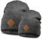 Soulbuddy Beanie - 2er Set Anthrazit | Partnerlook-Set | 1 Herren oder Damen Wintermütze (One Size - 54-62 cm) und 1 Kinder Strickmütze (Größe S - 40-45 cm)