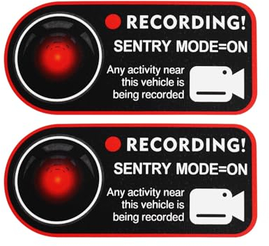 The Lord of the Tools 2 Stück Sentry Statische Aufkleber Kamera Aufnahme Fenster Aufkleber Sentinel Modell Warnung Aufkleber Statische Aufkleber Auto Aufkleber
