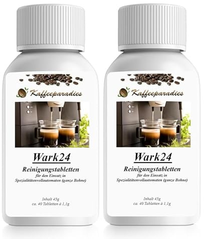 Wark24 2 x 40 Reinigungstabletten für Kaffeevollautomaten und Kaffeemaschinen, entfernt Kaffeefette und Rückstände, universell einsetzbar, verbessert den Kaffeegenuss