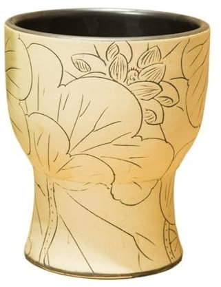 Mopp-Spüle, Spülbecken Bodenstehender Waschplatz mit Ablaufgarnitur und Wasserhahn, handgeschnitztes Lotus-Keramik-Waschbecken, elegantes Wischbecken for den Haushalt, Wäschewaschbecken Freistehende W