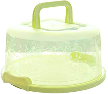 Boîte à gâteaux portative, poignée de transport, conteneur de stockage de tarte, Cupcake, couvercle de transport rond vert, Clip de verrouillage, conteneur de gâteau, porte-cupcakes, poignée de transp