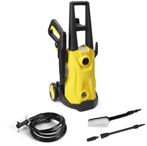 Nettoyeur Haute Pressio, 2000W Pistolet Haute Pression, Pression : Max. 150 Bar, Débit : 420 l/h, 5M Flexible et Lance, Nettoyage de Terrasse Lavage de Voiture