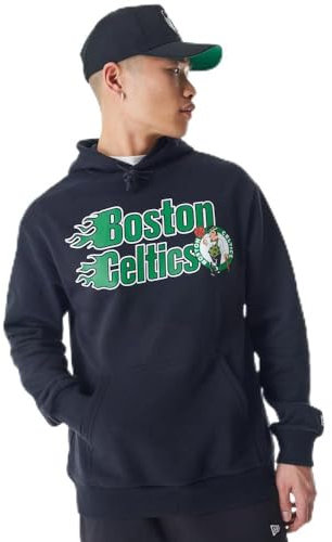 BOSTON CELTICS Unisex Basketball Hooded Kapuzenpullover, Schwarz, M EU