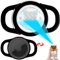ThinkPet AirTag Hundehalsband mit QR Code Smart Pet ID Tag, Dual-Loop Tracker Halter mit Smart QR Code, Wasserdicht Staubdicht Silent Airtag Halter Small BlacK