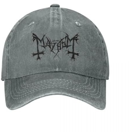 Baseballmütze Mayhem-Heavy Death Metal Rock Baseballmützen, Vintage getragene Baumwollhüte, Unisex-Mützen für Outdoor-Aktivitäten Geschenk