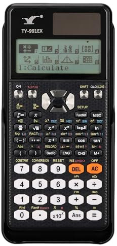 Hanzete - Calculadora científica de matemáticas con pantalla de matriz de puntos HD de 552 funciones (192 x 63), fuente de alimentación dual, ideal para profesores, estudiantes, escuela, oficina,